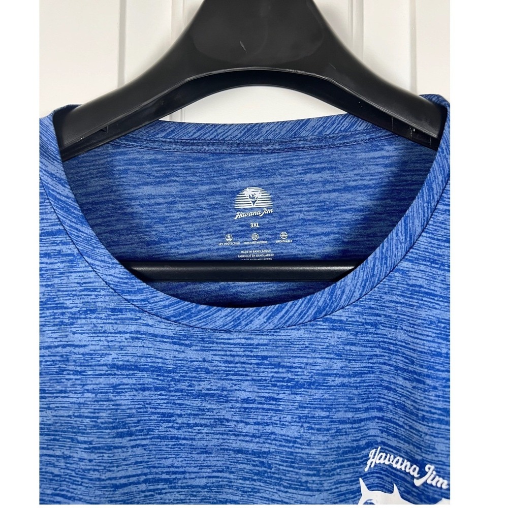 Havana Jim Mens 3XL Blue Performance Fishing T-Shirt Graphic Tarpon Tee NWT